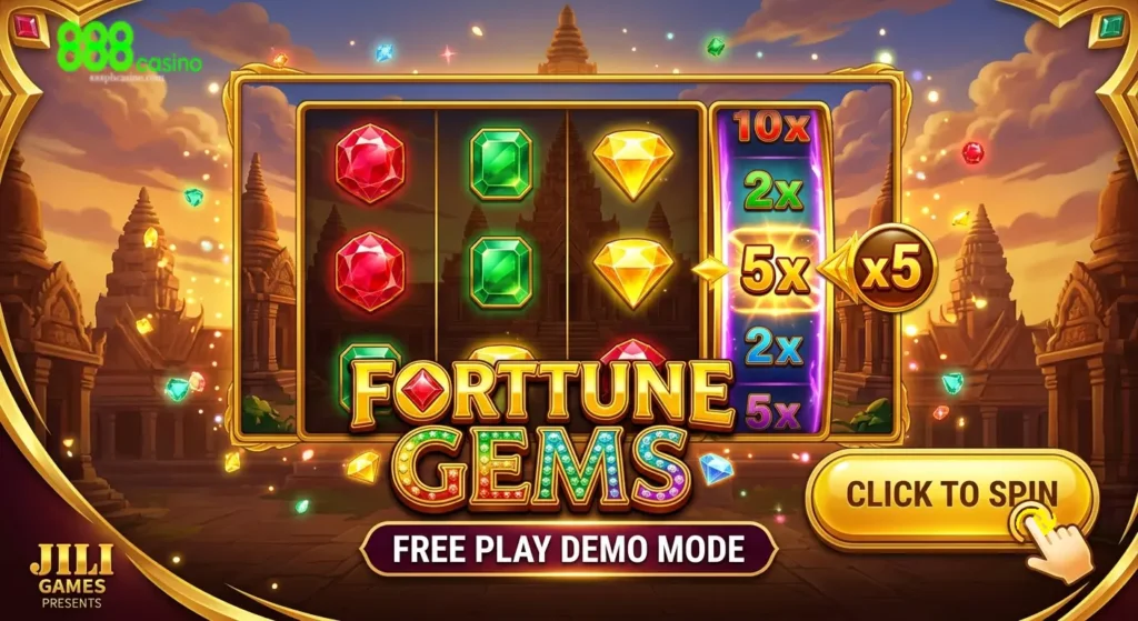 Subukan ang Swerte Gabay sa Fortune Gems Free Play sa 888Casino